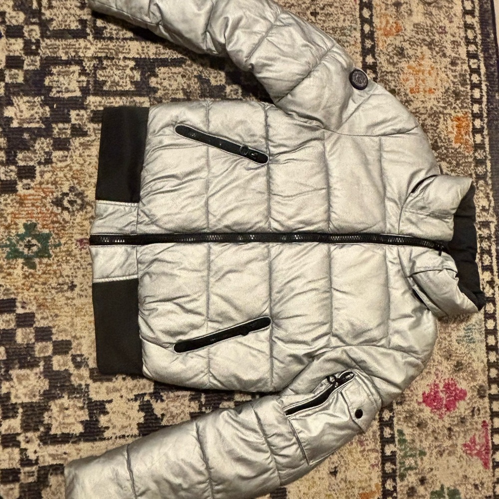 Noize Silver Puffer Coat- Small